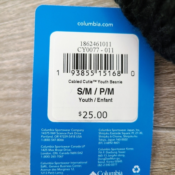 NWT Columbia Cabled Cutie Youth Winter Beanie - S/M - Picture 4 of 5